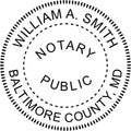 Maryland Round Notary Embosser - Official State Seal, 1 5/8 in