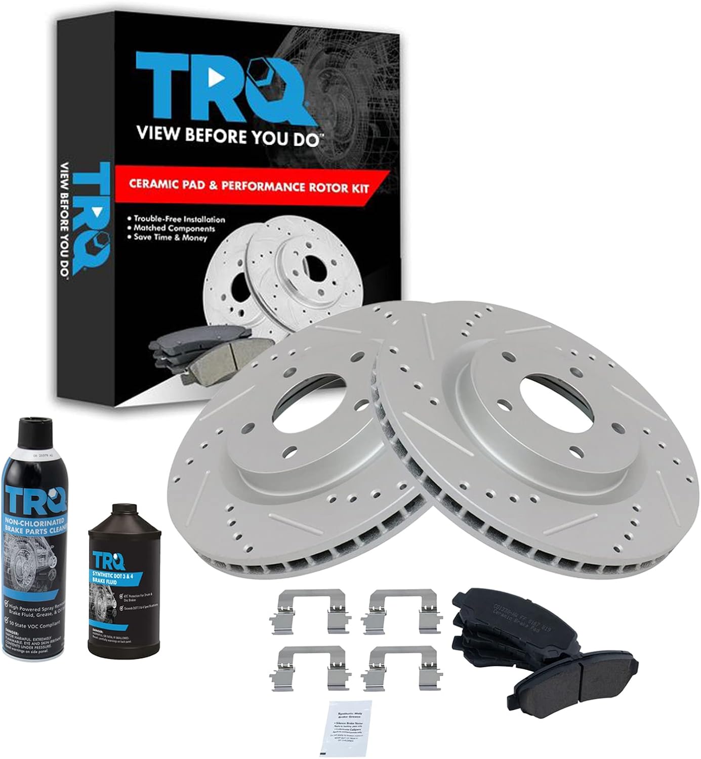 TRQ Front Performance Brake Pad & Rotor Kit for Nissan Rogue