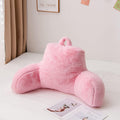 Faux Fur Reading Pillow Bed Wedge Large Adult Backrest with Arms