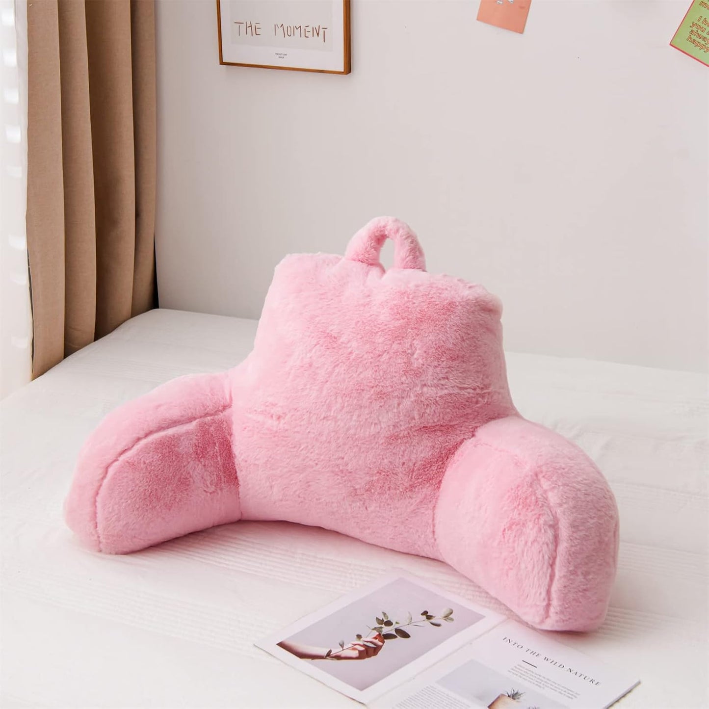 Faux Fur Reading Pillow Bed Wedge for Ultimate Comfort