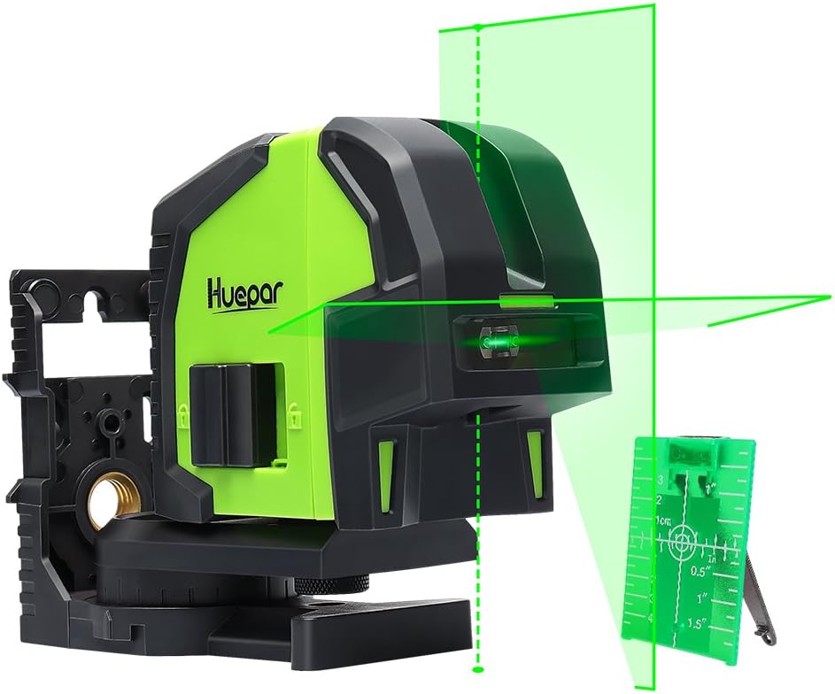 Huepar 8211G Laser Level with 2 Plumb Dots for Precision