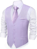 Barry.Wang Men's Slim Fit Vest with V-Neck for Elegant Occasions