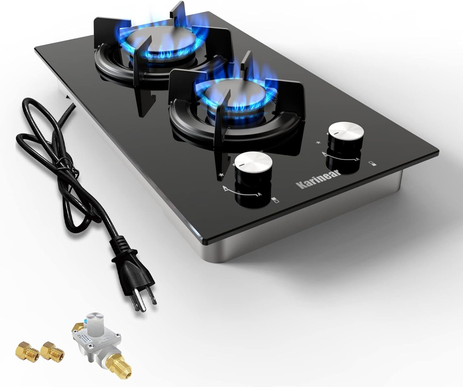 Karinear 12 Inch Gas Cooktop with 2 Burners for Efficient Cooking