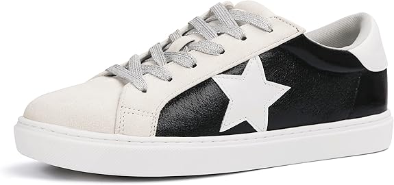 PARTY Women's Fashion Star Sneaker Lace Up Low Top Shoes Review