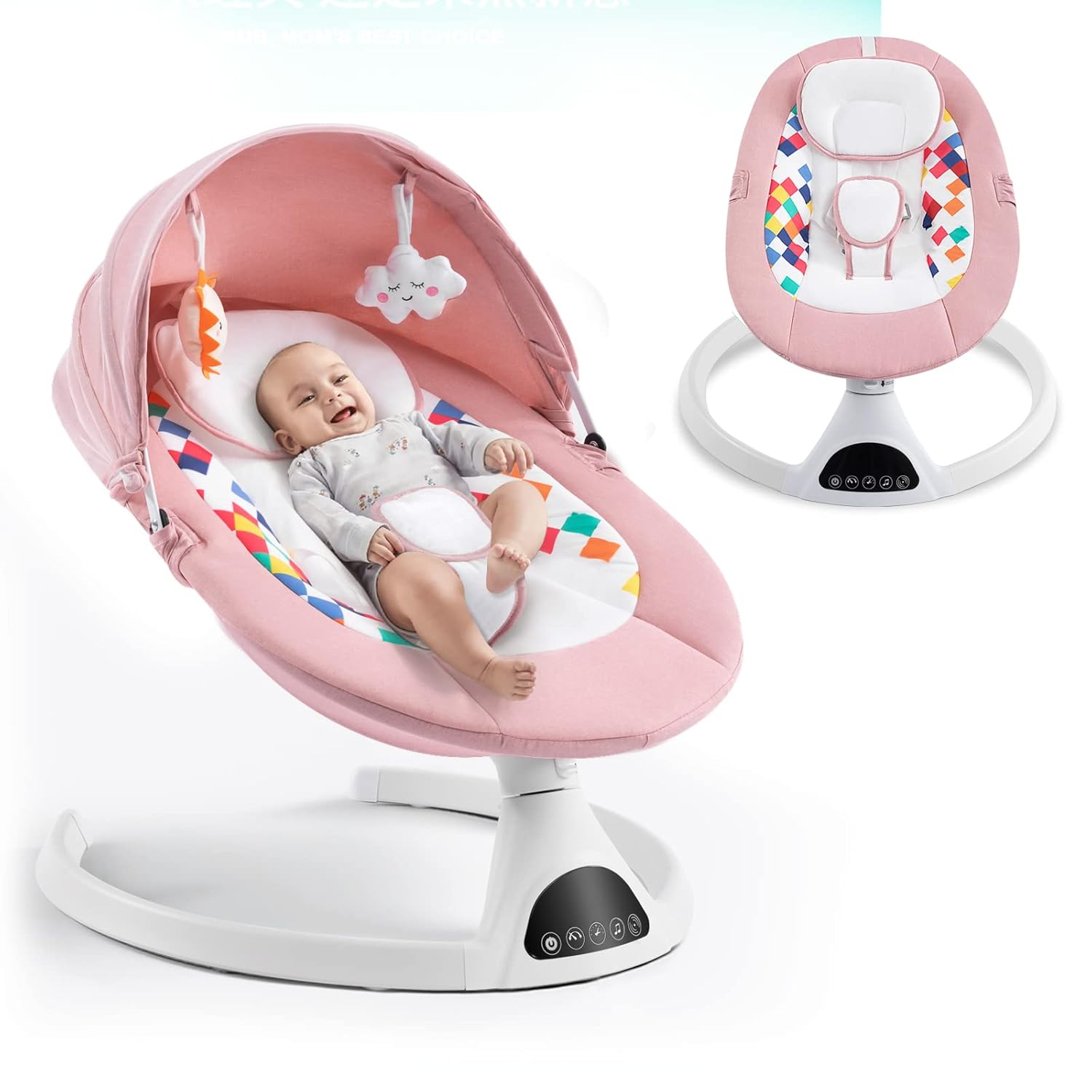 Remote Control Baby Swing with 5 Sway Speeds