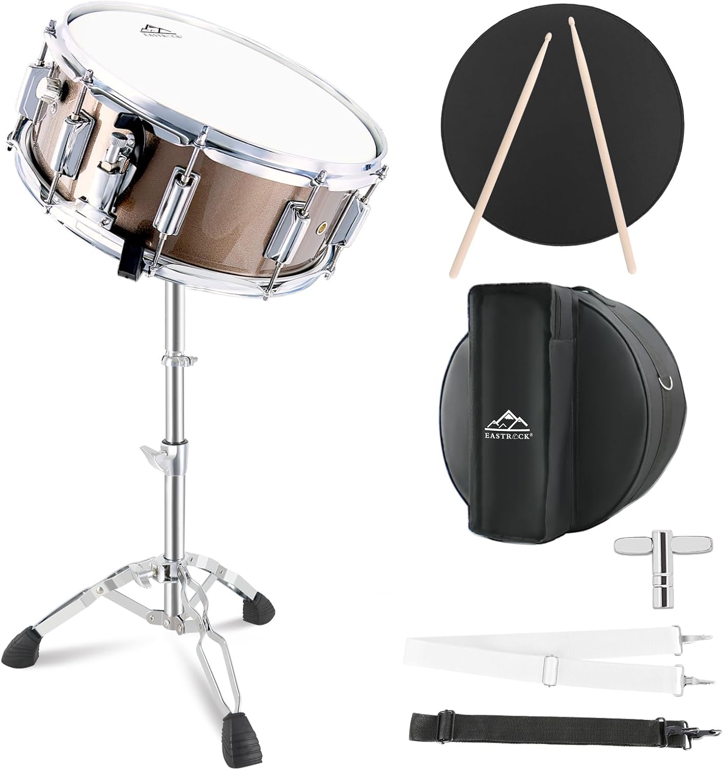 EASTROCK Snare Drum Set 14X5.5 Inches for Beginners and Students
