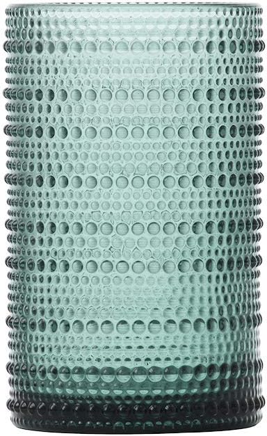 Fortessa Jupiter Beaded Hobnail Glass Set of 6 in Sage Green