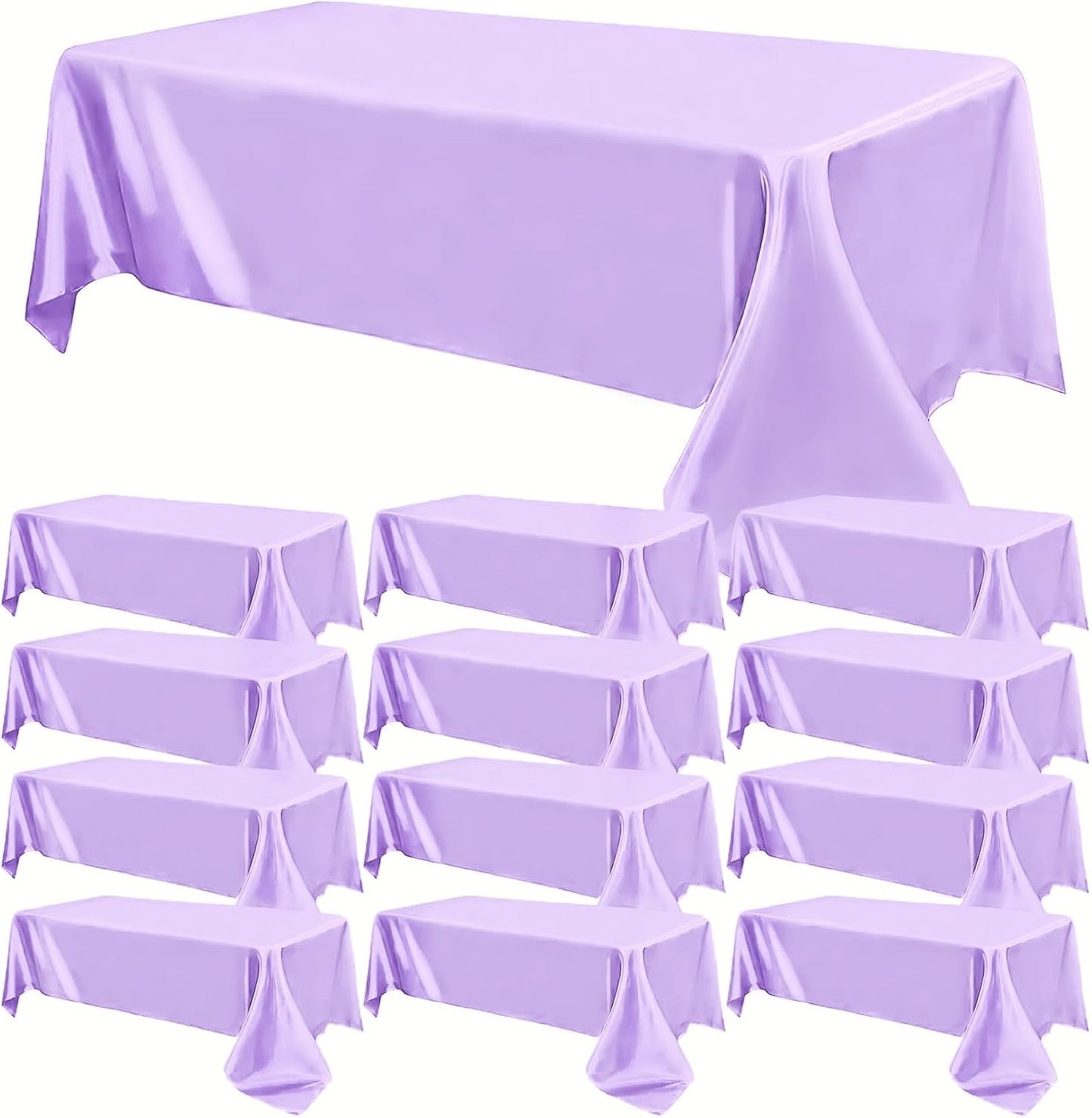 Lavender Satin Polyester Tablecloths for Elegant Events