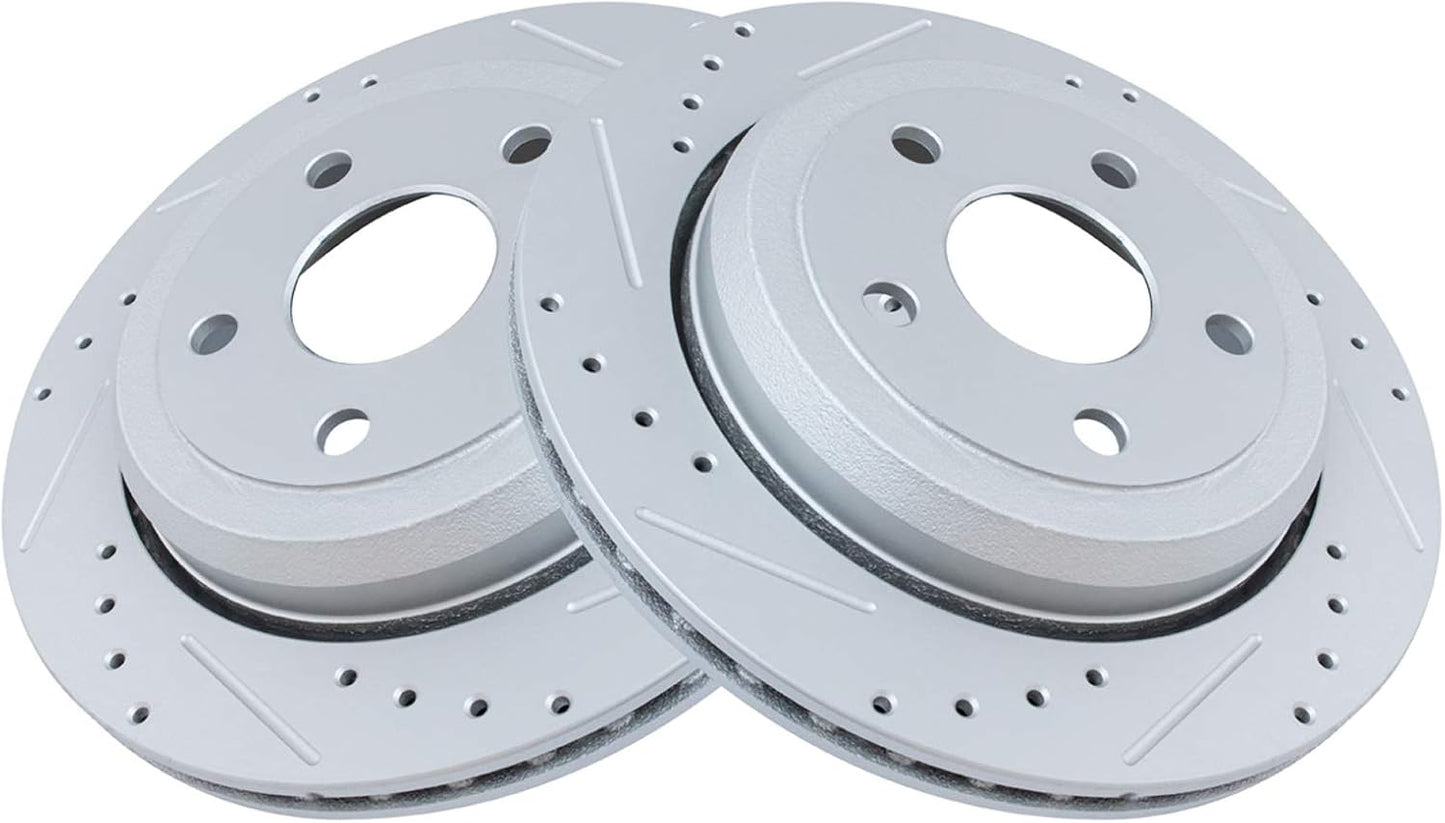 TRQ Rear Performance Brake Rotors Set for Dodge Durango & Jeep