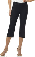 Rekucci Womens Pull-On Capri Pants with Button Detail - Comfort Fit