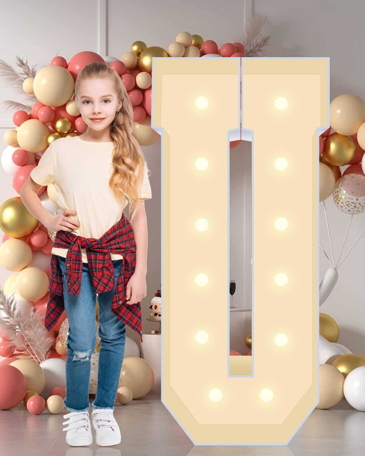 4ft Light Up Marquee Letters U Sign for All Celebrations
