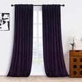 Deep Purple Velvet Blackout Curtains 96 in Panels - Luxury Look