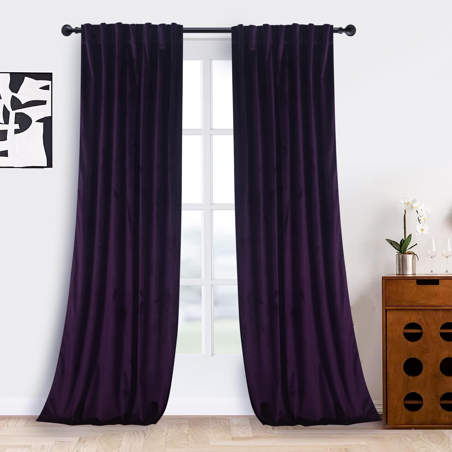 Luxury Deep Purple Velvet Curtains for Elegant Home Decor