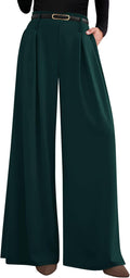 Womens Wide Leg Palazzo Pants High Elastic Waist - Fall Work Trousers