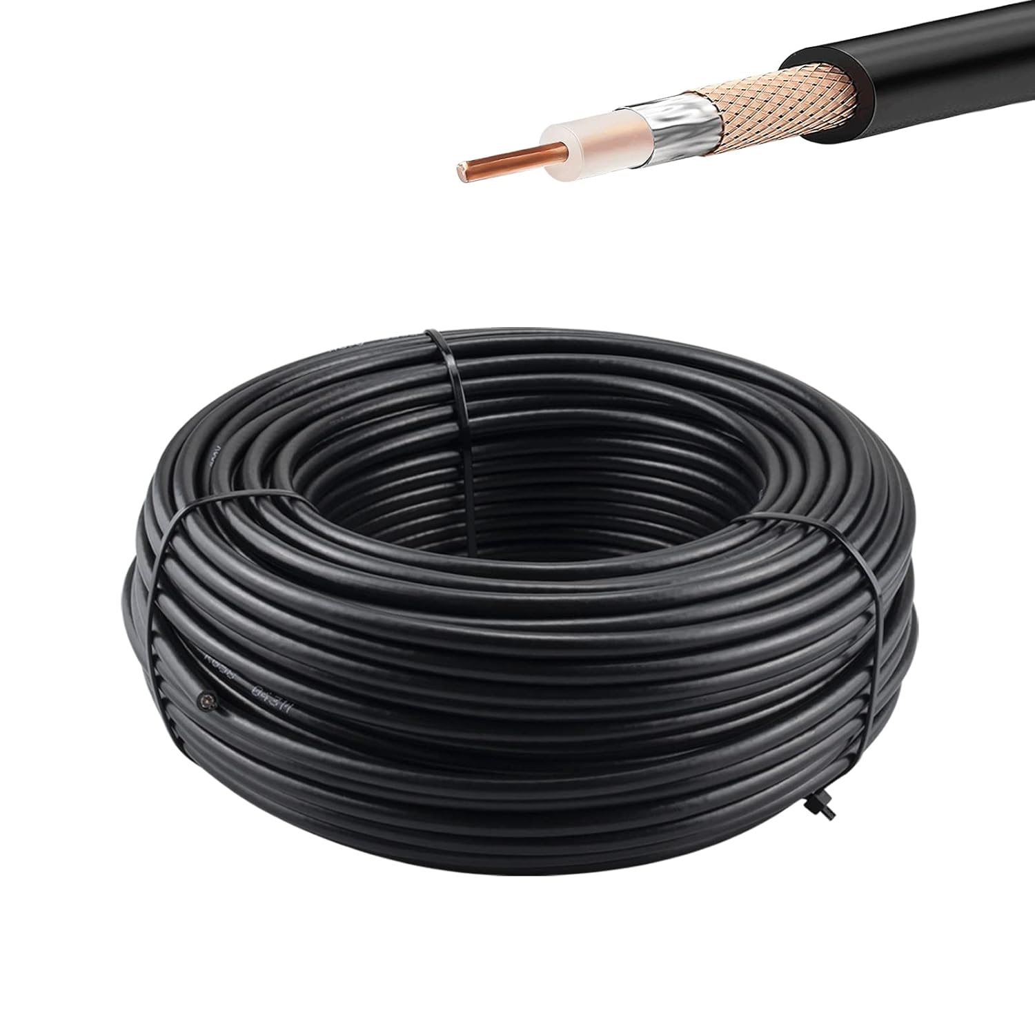 RG58 Coaxial Cable 164Ft Low Loss 50 Ohm for Antenna Use
