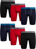Men's 6 Pack Long Leg Boxer Briefs - 9in Inseam Performance Fit
