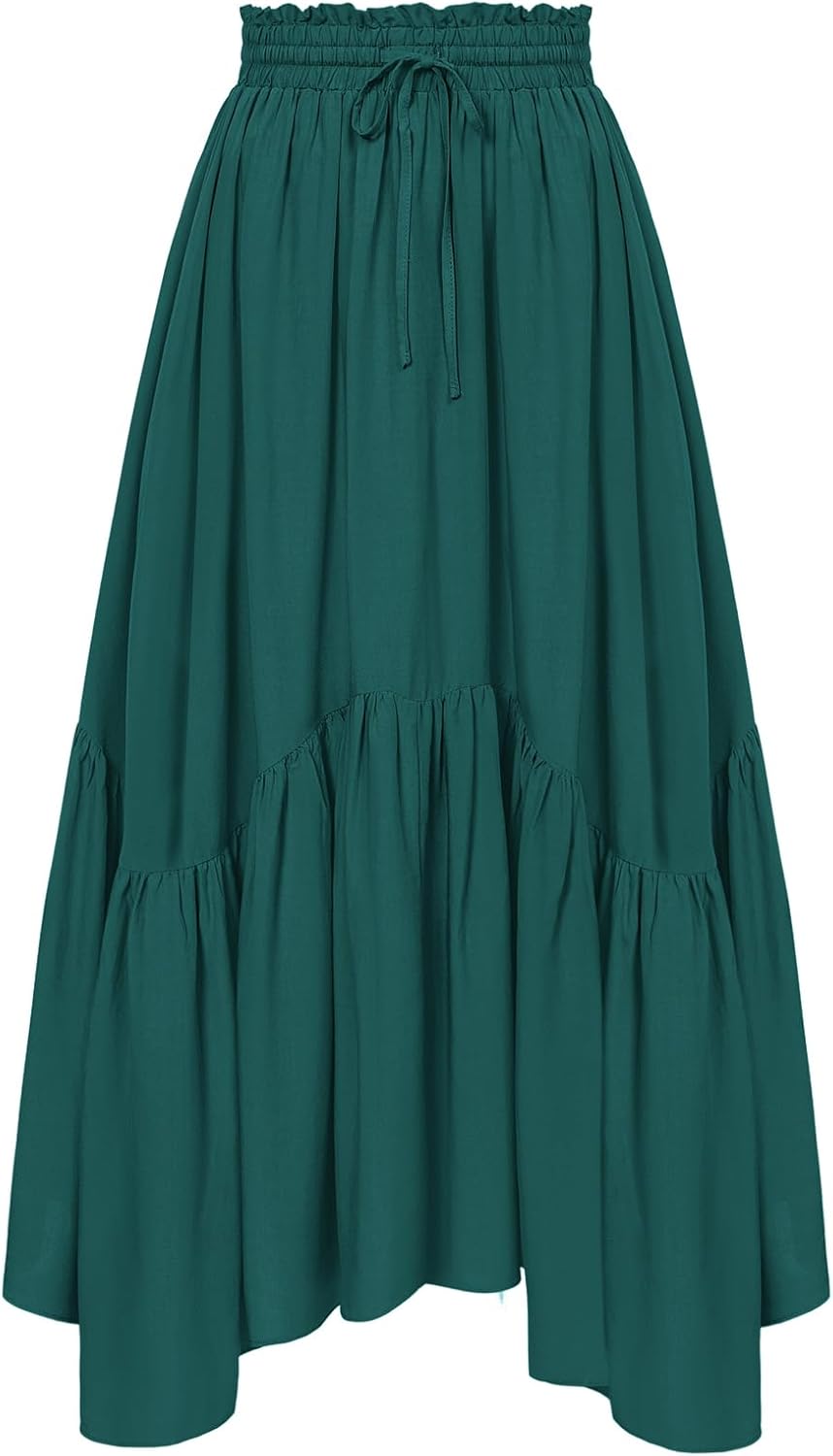 Scarlet Darkness Maxi Skirts for Women High Waist with Pockets