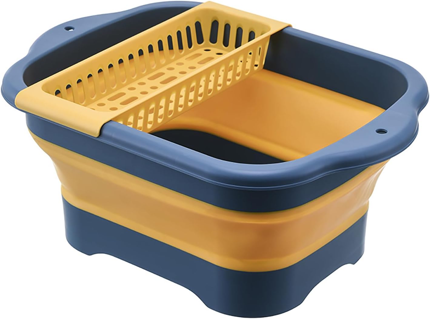 Collapsible Dish Basin with Drain Plug for Outdoor Use
