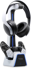 Tilted Nation Gaming Headset and Controller Stand - Dual Charger Hub