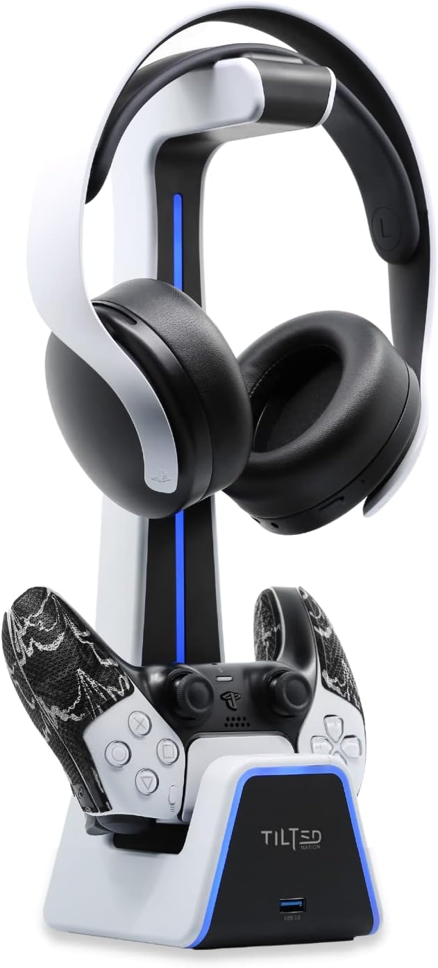 Tilted Nation Gaming Headset and Controller Stand for PS5 and Xbox