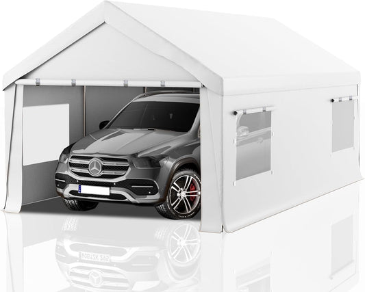 Portable Heavy Duty Carport 12x20 with Roll-Up Windows