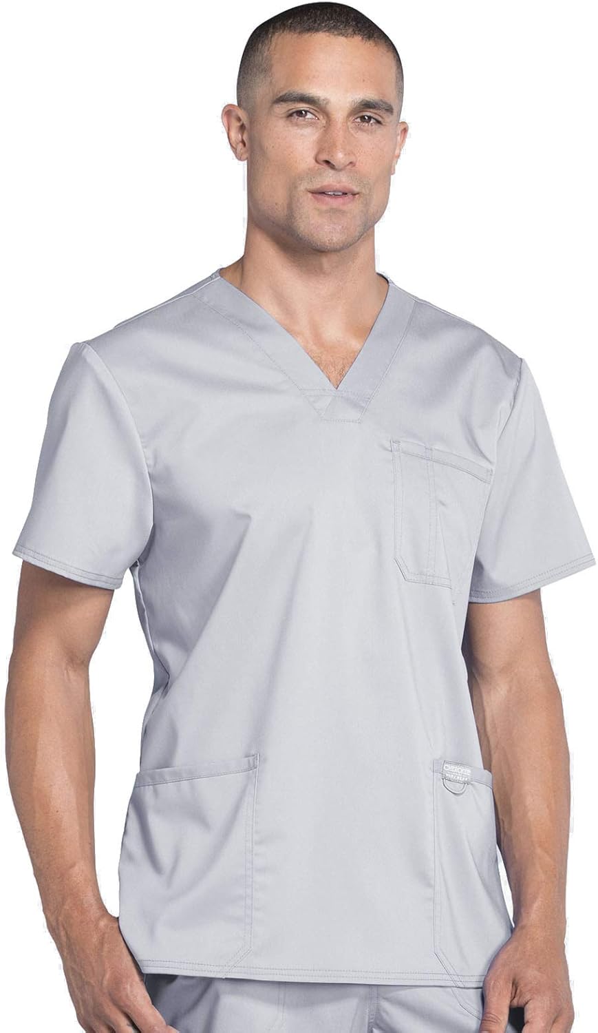 Cherokee V-Neck Men's Scrubs Top with Pockets for Comfort