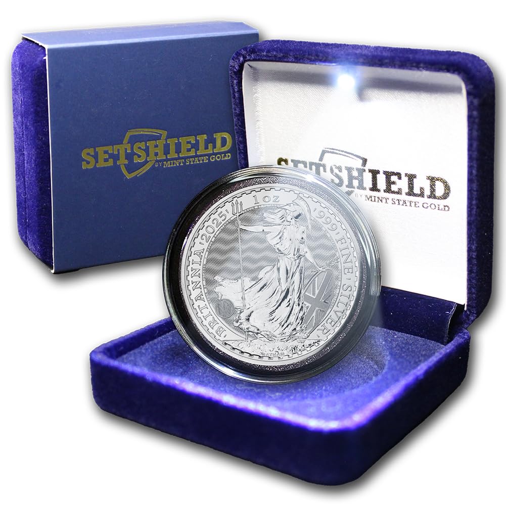 2025 1 oz Silver Britannia Coin in LED-Lit Presentation Box