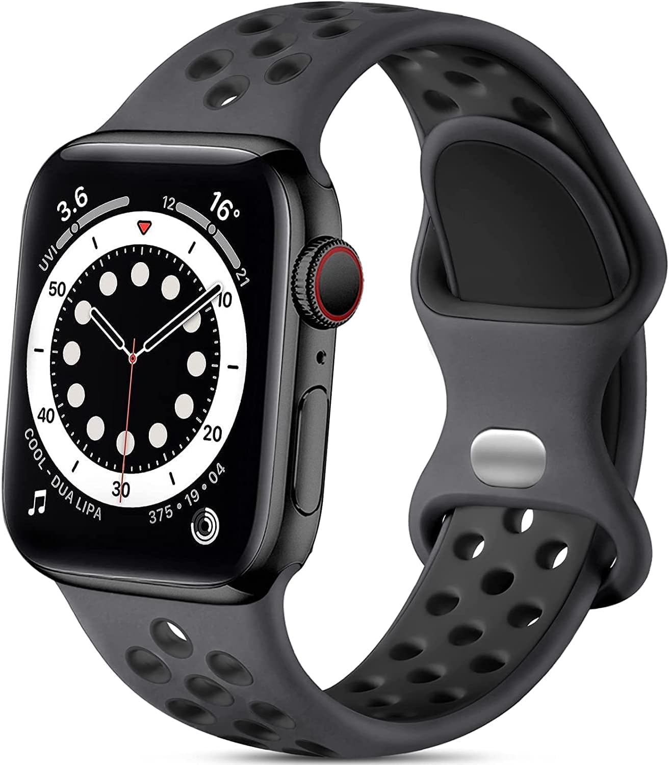 Breathable Silicone Sport Band for Apple Watch - Black