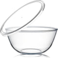 Large Glass Mixing Bowl with Lid 4.7 Quart - Deep Salad & Storage