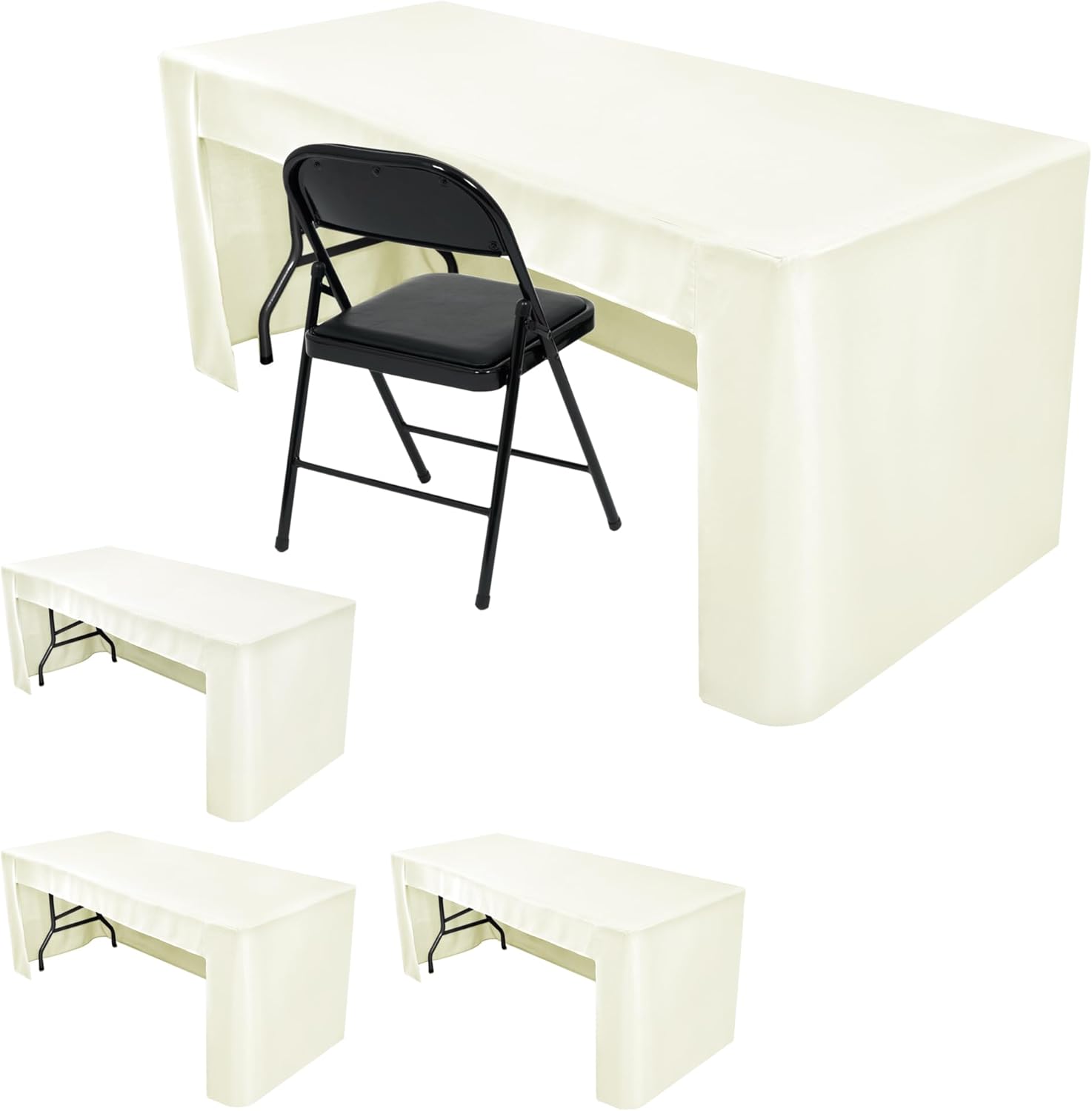 Open Back Fitted Tablecloths for 8 Foot Rectangle Table