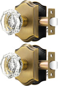 Orger Passage Door Knobs Octagonal Clear Crystal 2 Pack - Elegant