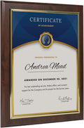 10.5 x 13 in Certificate Display Plaque - Slide-In 8.5 x 11 in Frame