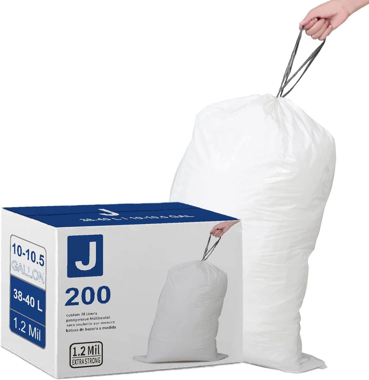 Code J Heavy Duty Trash Bags - 200 Count, 1.2 Mil Thick