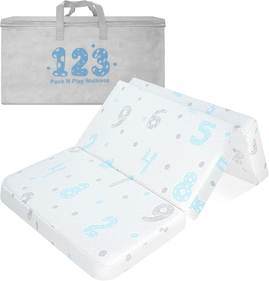 Tri-fold Pack and Play Mattress Pad for Baby and Toddler Comfort