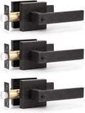 Oil Rubbed Bronze Door Handle Lever Keyed Entry - Easy Install