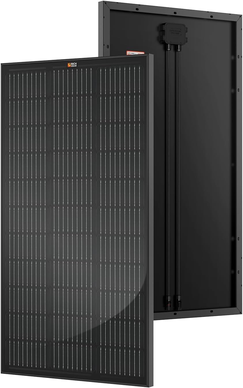 RICH SOLAR 100 Watt Monocrystalline Solar Panel for Off Grid Use