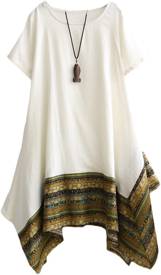 Minibee Women's Ethnic Cotton Linen Dress for Every Occasion