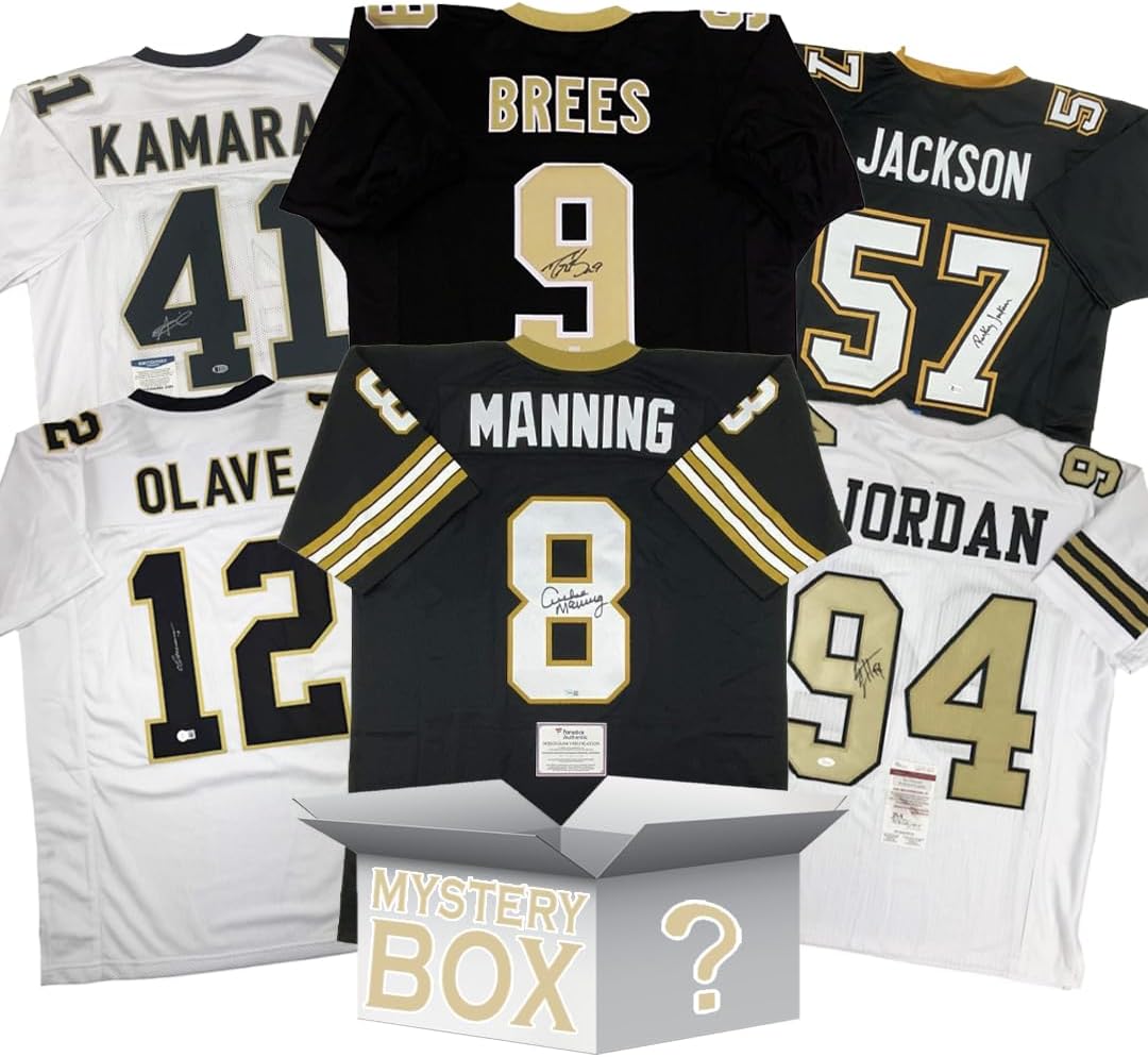 Autographed New Orleans Football Jersey Mystery Box with COA