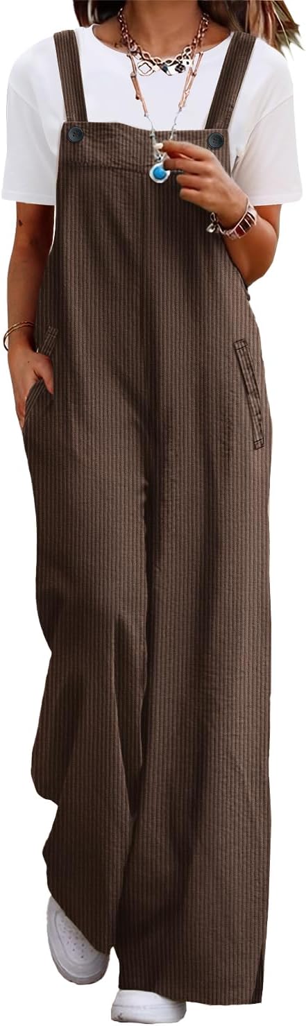 YESNO Women's Casual Corduroy Overalls for Stylish Comfort