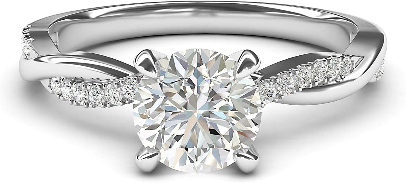 Sterling Silver 4-Prong Petite Twisted Vine Engagement Ring
