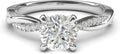 Sterling Silver Twisted Vine 1.0 CT Simulated Diamond Ring - Petite