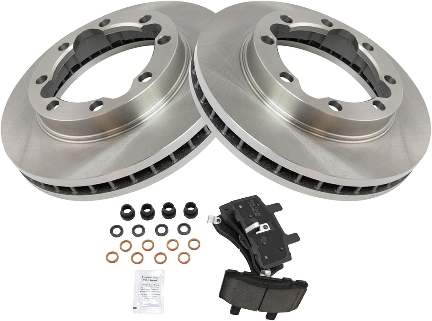 TRQ Front Brake Pad & Rotor Kit for Chevrolet and Dodge Trucks