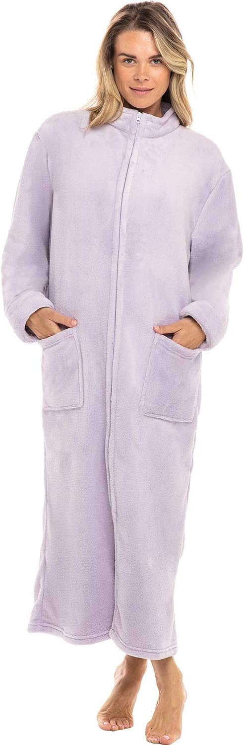 Plush Long Zip Up Robes for Plus Size Comfort and Warmth