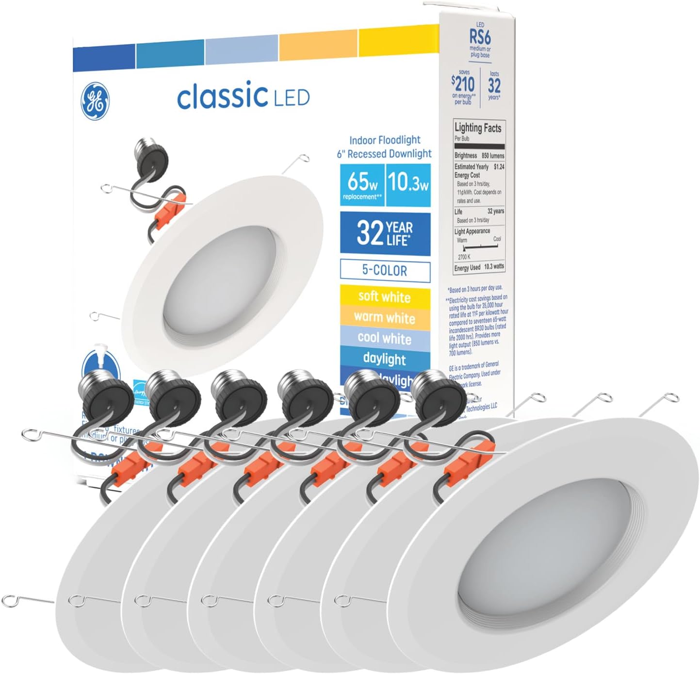 GE LED Recessed Downlight Fixture - 6-Inch Indoor Floodlight