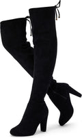 Vepose Womens Thigh High Over The Knee Boots Suede - 3.5 in Heel Shoes