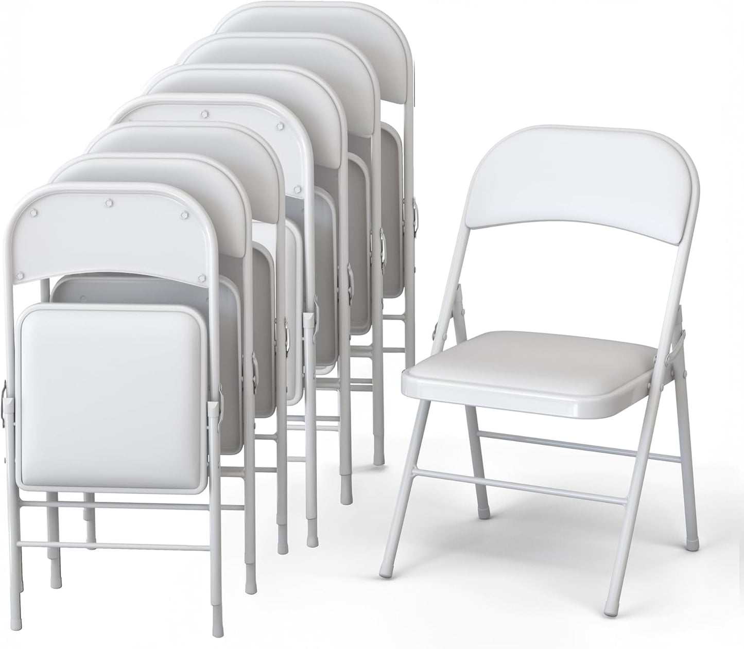 8 Pack Leather Chair - Foldable Stackable Durable Seating