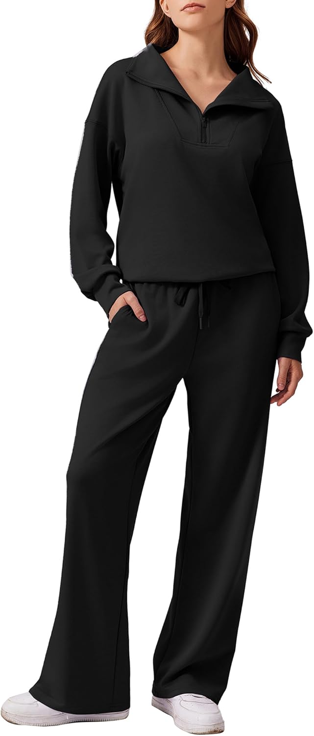 Stylish Oversized Sweatshirt and Wide Leg Sweatpants Set
