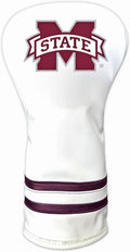 White Vintage Driver Headcover - Form Fitting Retro Golf Cover