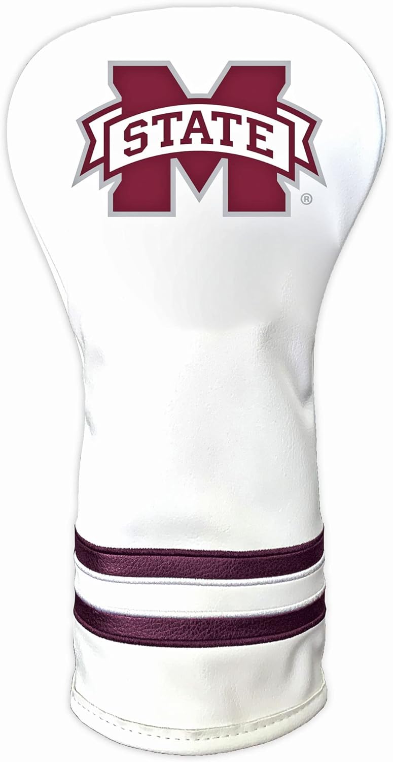 NCAA White Vintage Driver Golf Club Headcover for Team Spirit