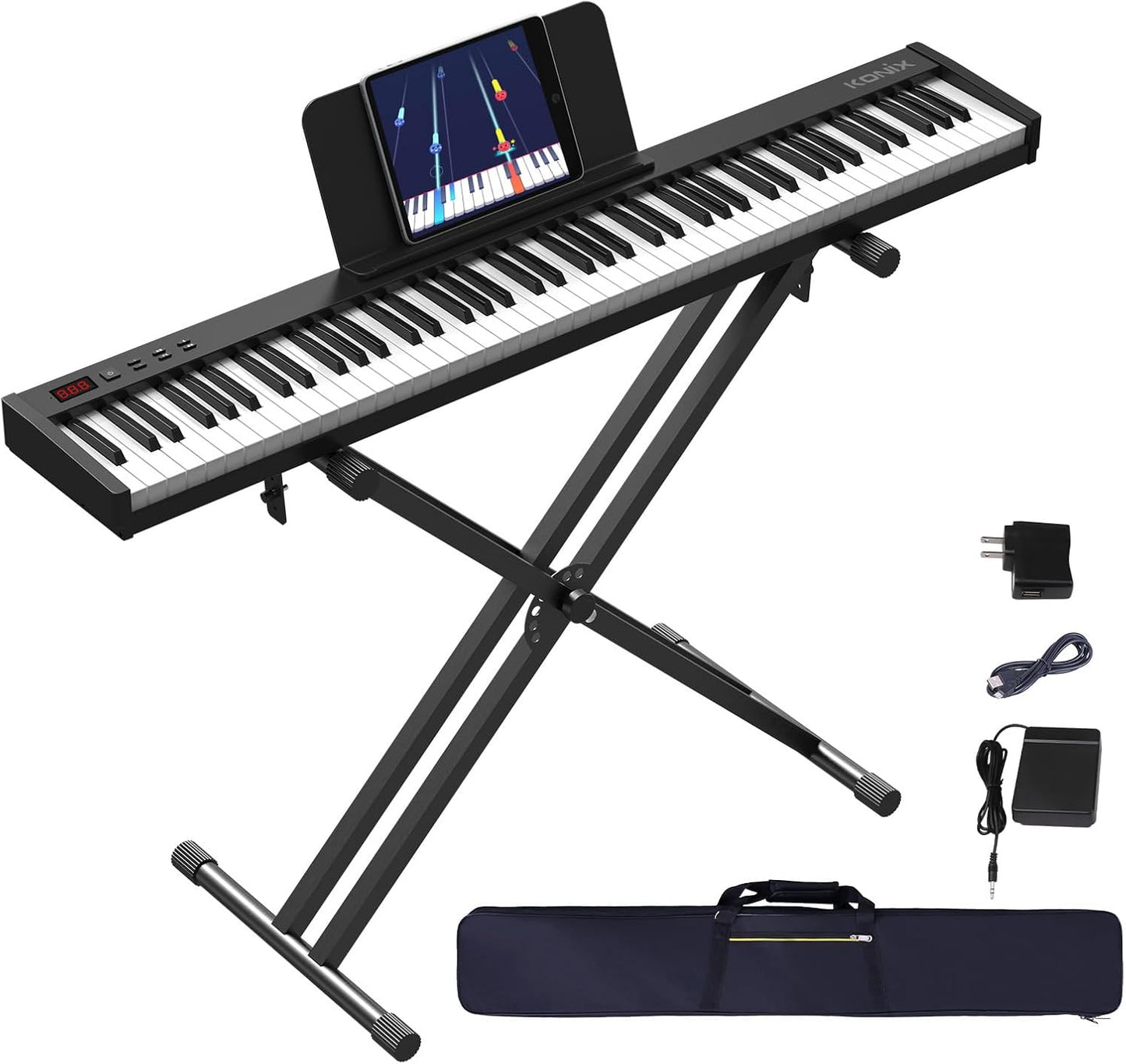 KONIX 88 Key Semi Weighted Keyboard Piano for Beginners